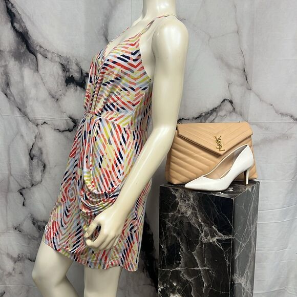 BCBG generation yellow red blue white print dress - Picture 6 of 7
